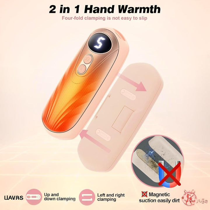 Rechargeable Electric Hand Warmers with LED Display Reusable Portable Pocket Heater Set of 2