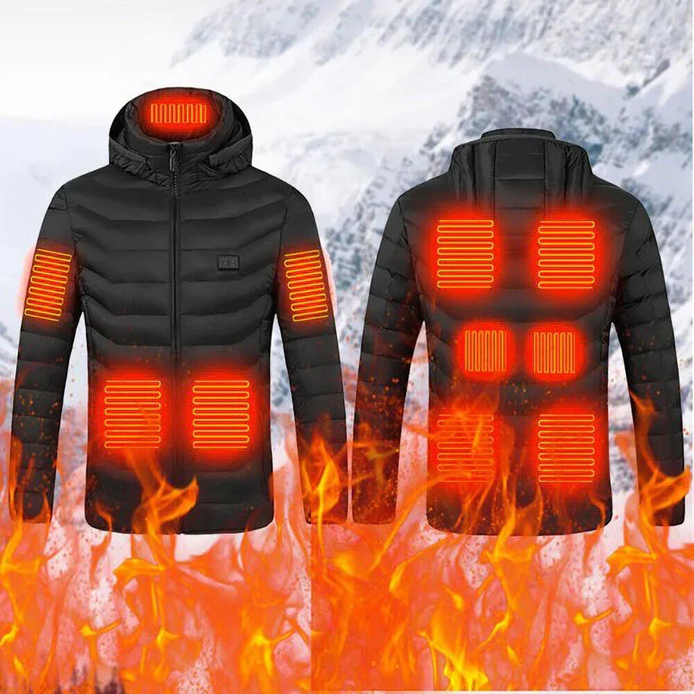 Unisex Heated Winter Jacket Adjustable 3-Level Warming Coat