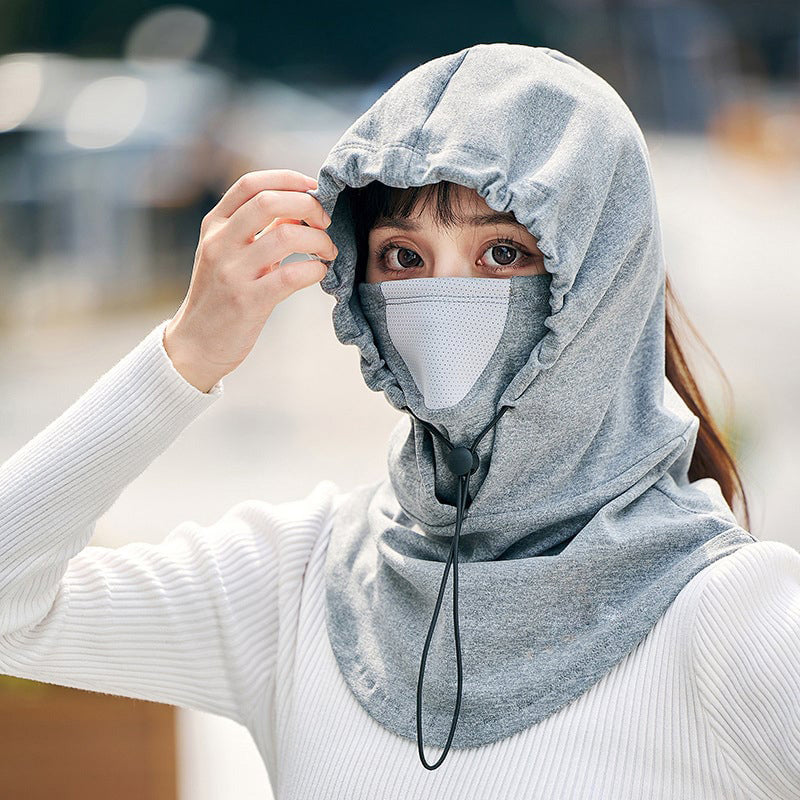 Hooded Face Mask &amp; Neck Warmer for Cycling and Skiing