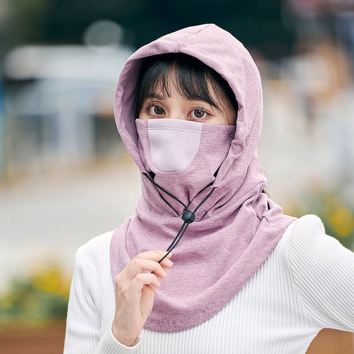 Hooded Face Mask &amp; Neck Warmer for Cycling and Skiing